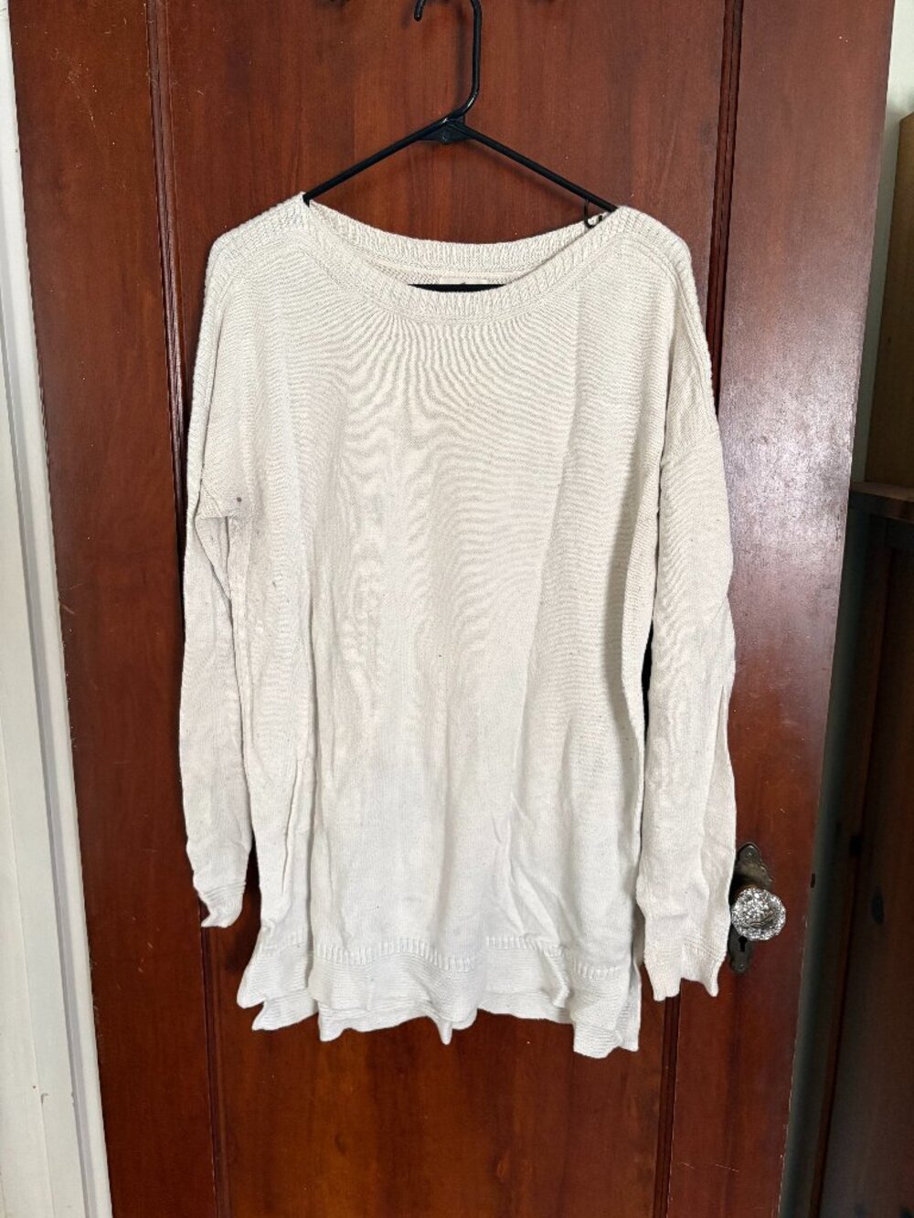 Cream Boatneck Tunic Sweater, Old Navy, Size L